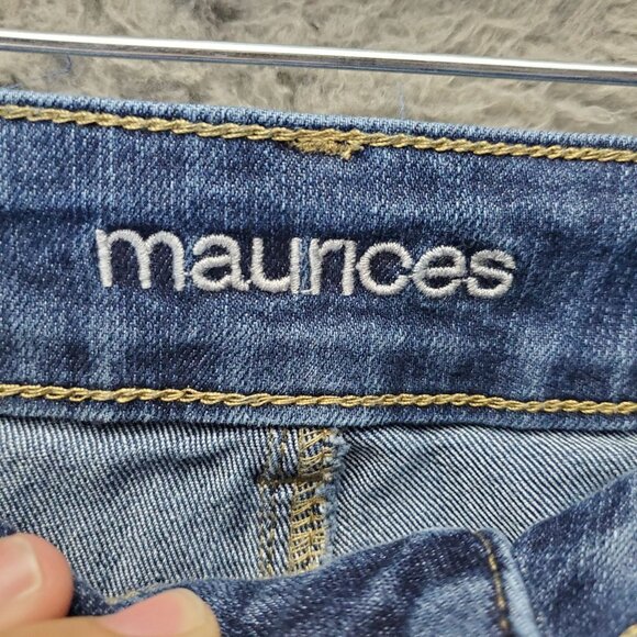 Maurices Jeans Womens 7/8 Blue Straight Leg Mid Rise Stretch Denim - Picture 2 of 12